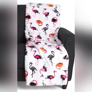 Cupcakes & Cashmere Flamingo & Halloween Pink and Black Patterned Blanket